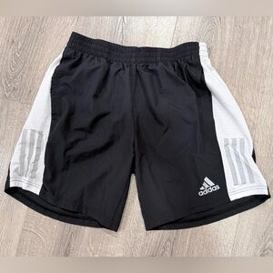 Adidas Men's Black and White Athletic Shorts